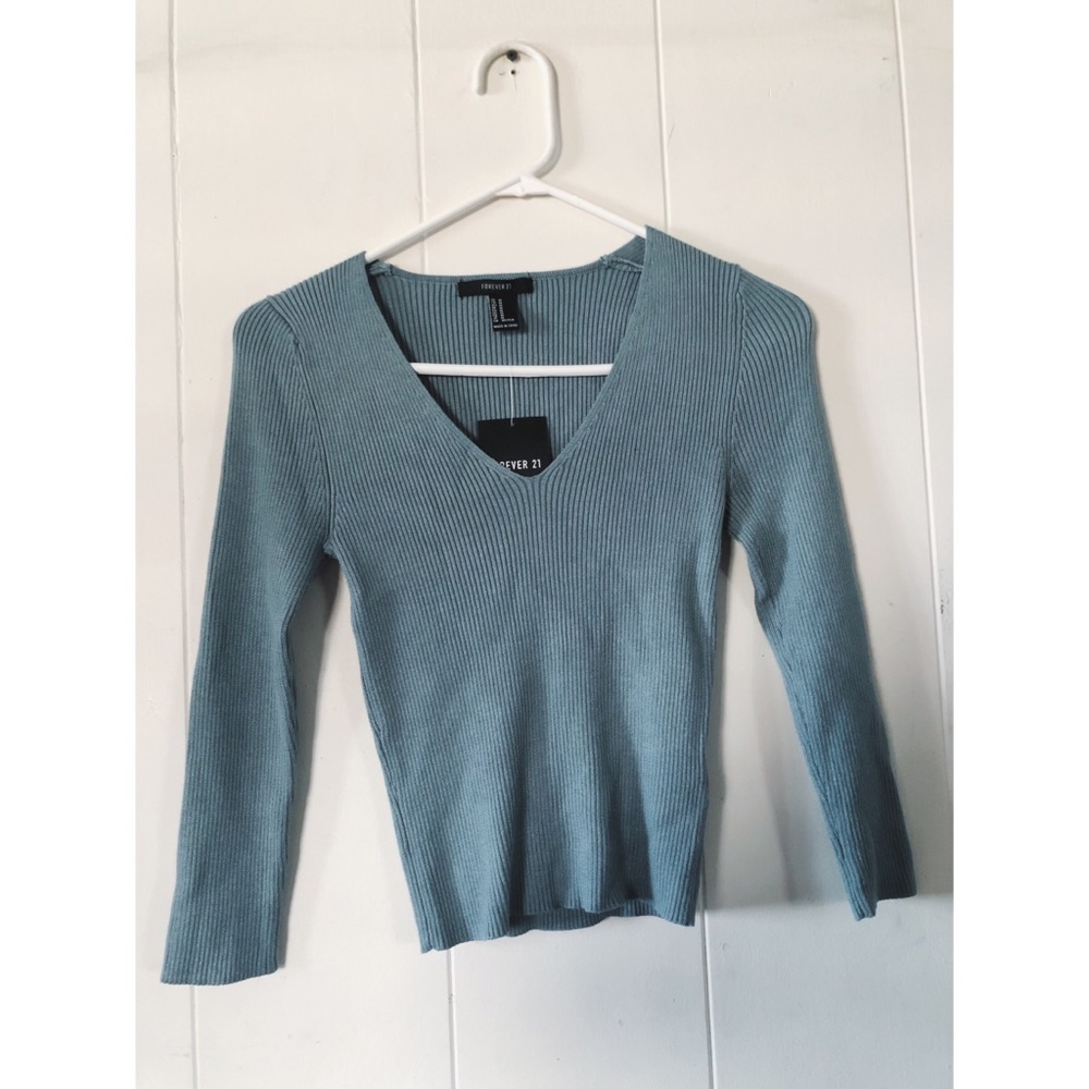 Forever 21 ribbed semi crop top